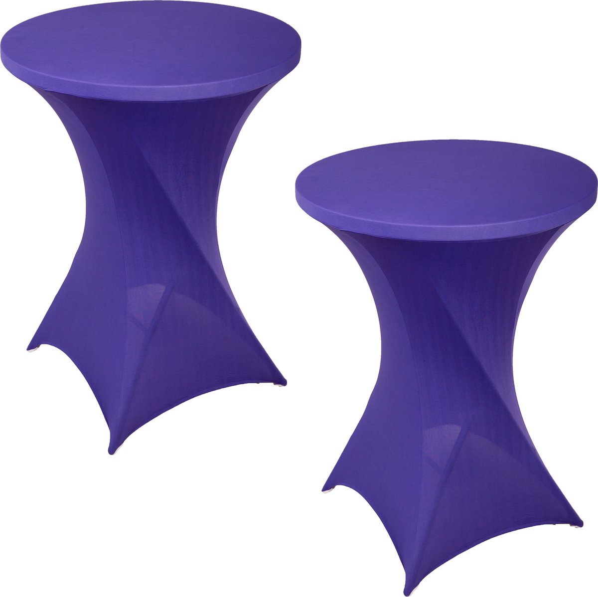 Statafelrok Paars x 2 – ∅80-85 x 110 cm – Statafelhoes Stretch 2 Stuks – Tafelhoezen voor Statafel – Geschikt voor Horeca Evenementen | Sta Tafel Hoes | Staantafelhoes | Trouwerij